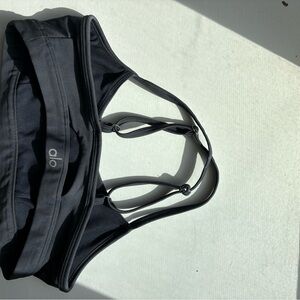 ALO Yoga dark grey intrigue Sports Bra